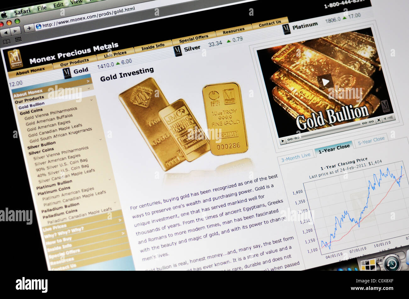Monex Deposit Company website Stock Photo