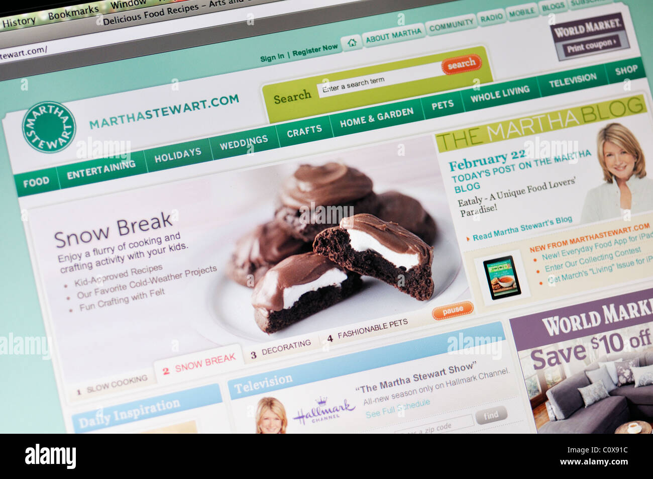 Martha Stewart website Stock Photo