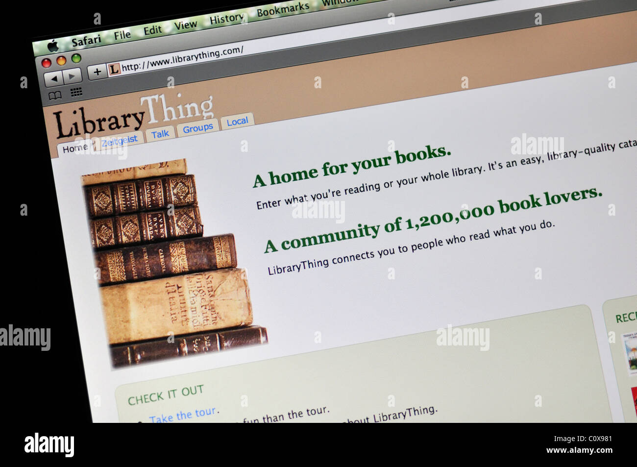 Library Thing website Stock Photo - Alamy