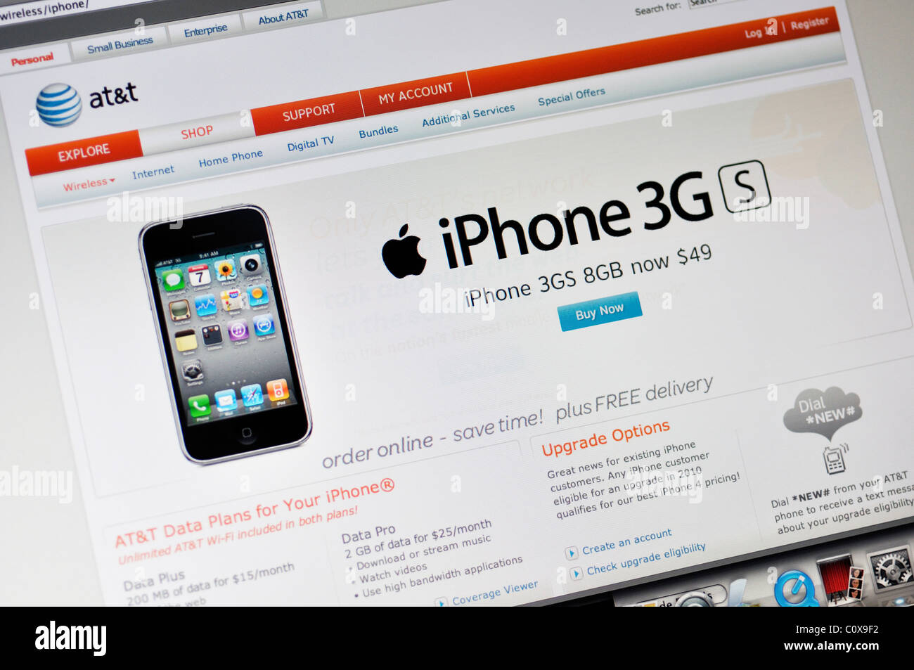 iPhone 3G S on Apple store website Stock Photo