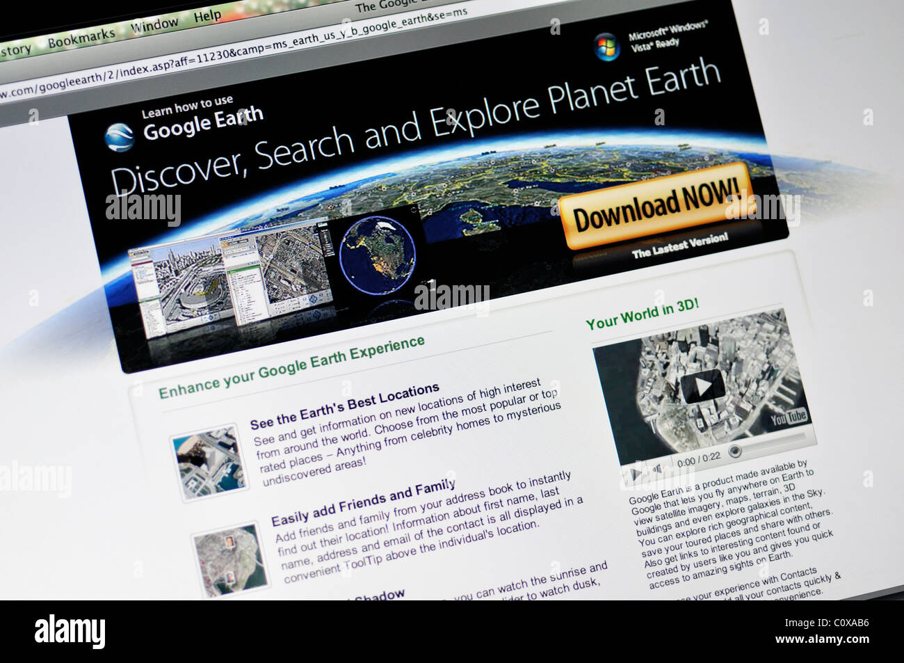 Google Earth website Stock Photo Alamy