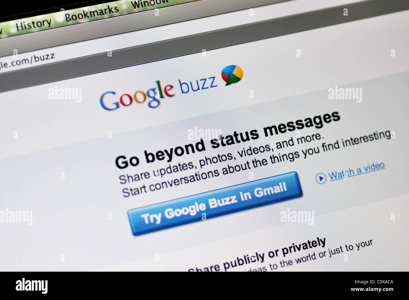 Google buzz website Stock Photo - Alamy