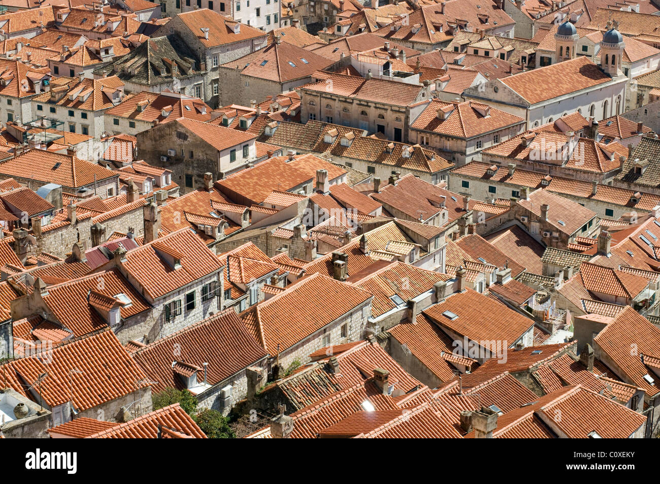 Ariel view of Dubrovnik old town Stock Photo