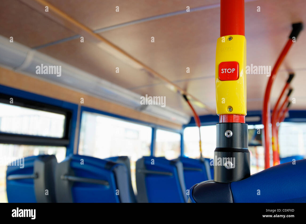 Stop button on a bus Stock Photo - Alamy