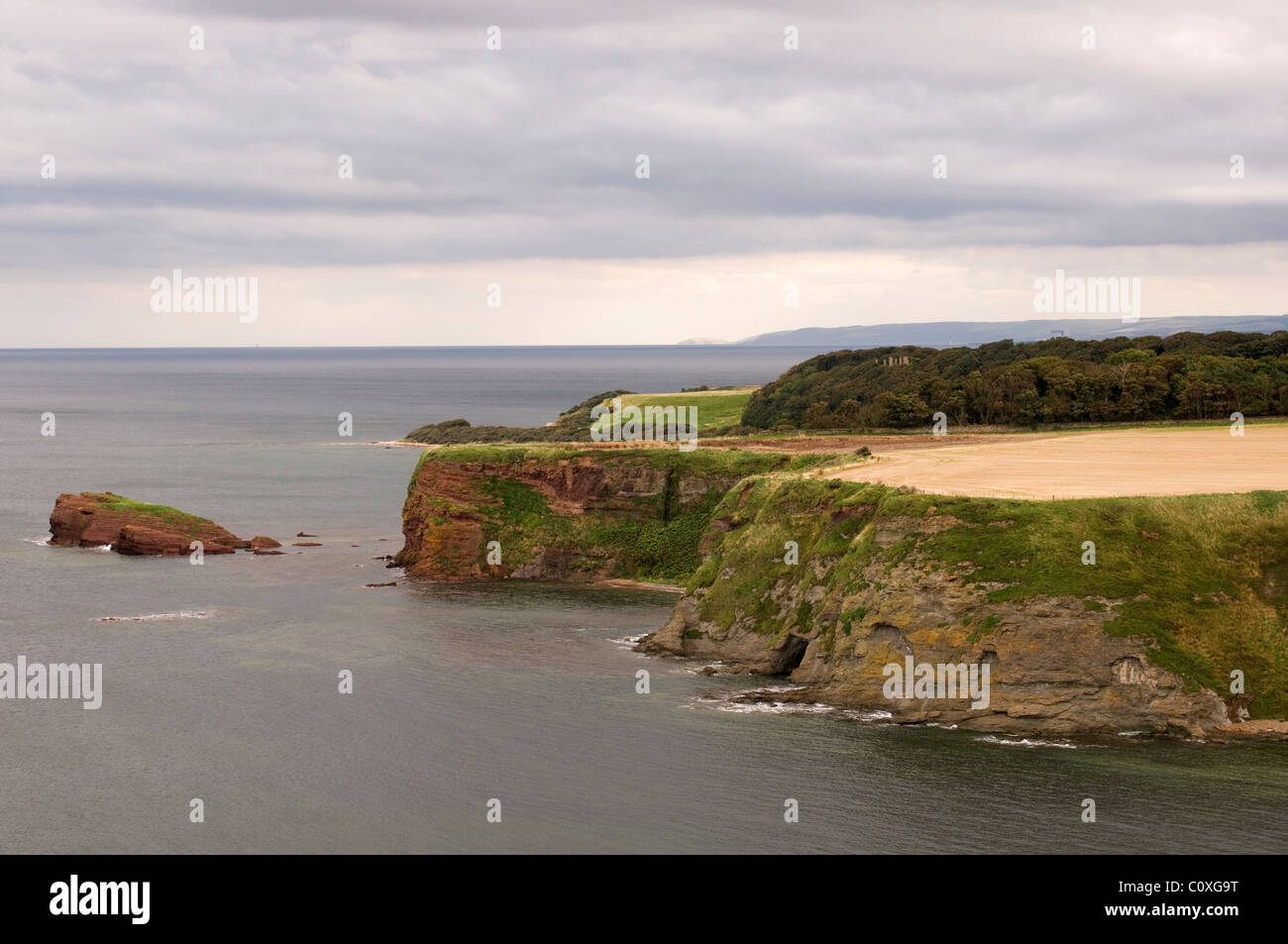 Scottish coastline taken from Tantallon Castle near North Berwick Stock Photo