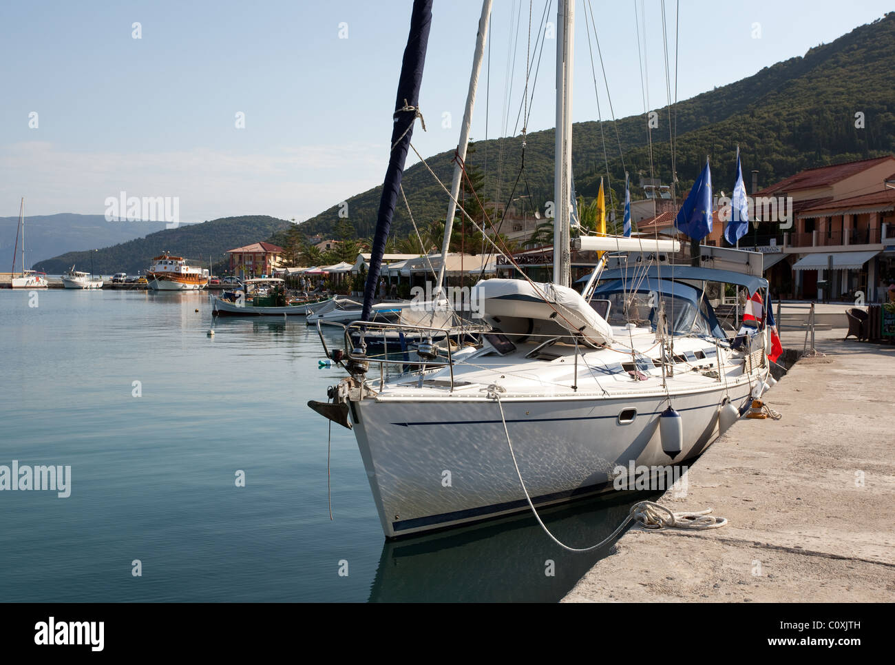 Seafront at Sami Cephalonia Greece Stock Photo - Alamy