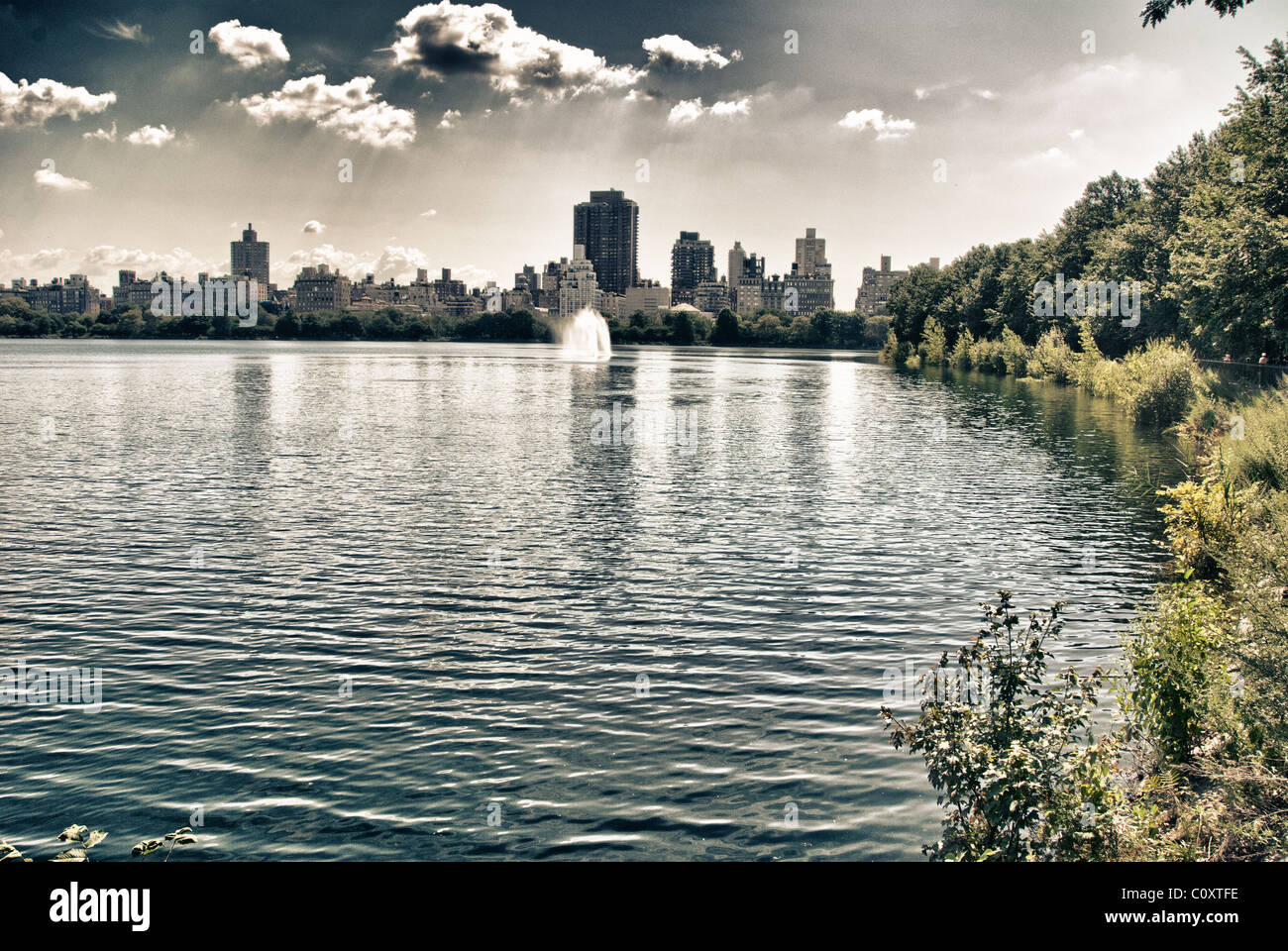 Central Park Lake in New York City, USA Stock Photo
