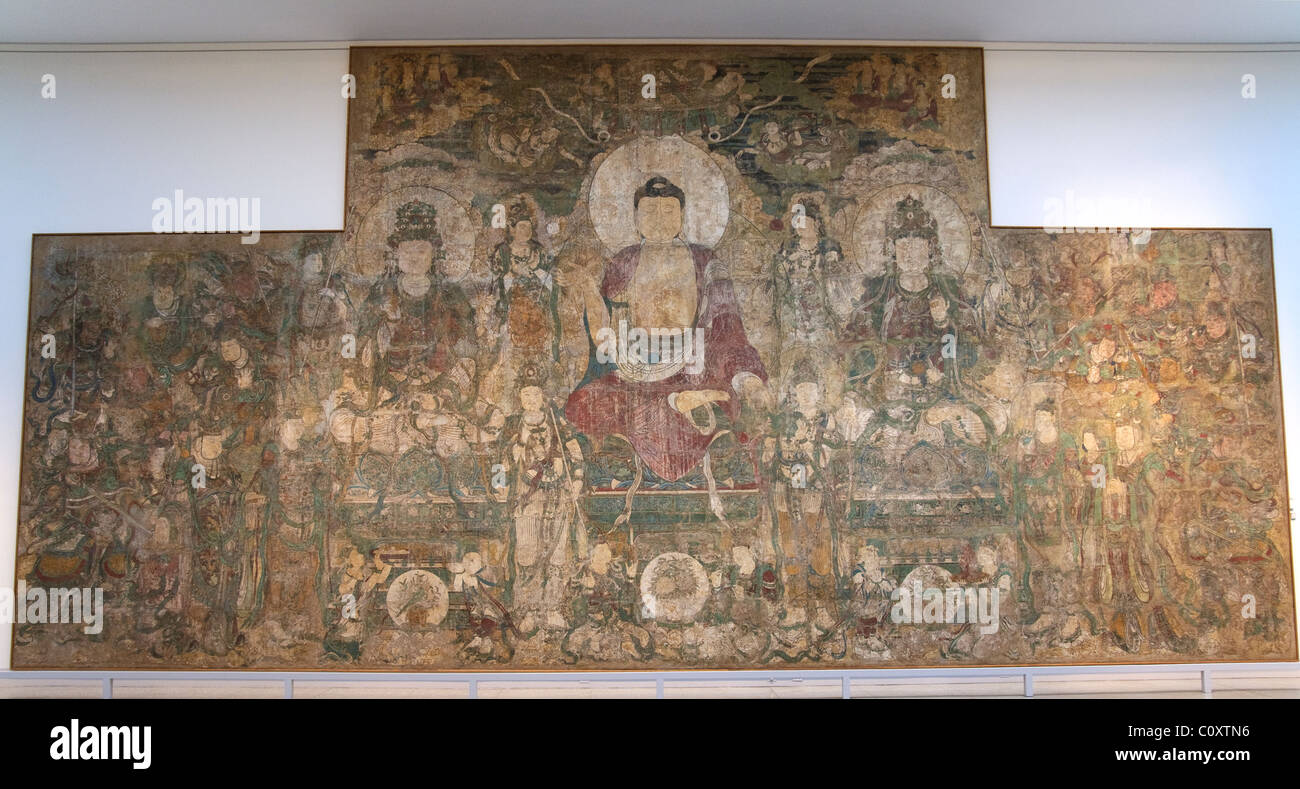Buddha of Medicine Bhaishajyaguru (Yaoshi fo), ca. 1319; Yuan dynasty (1271–1368), Stock Photo