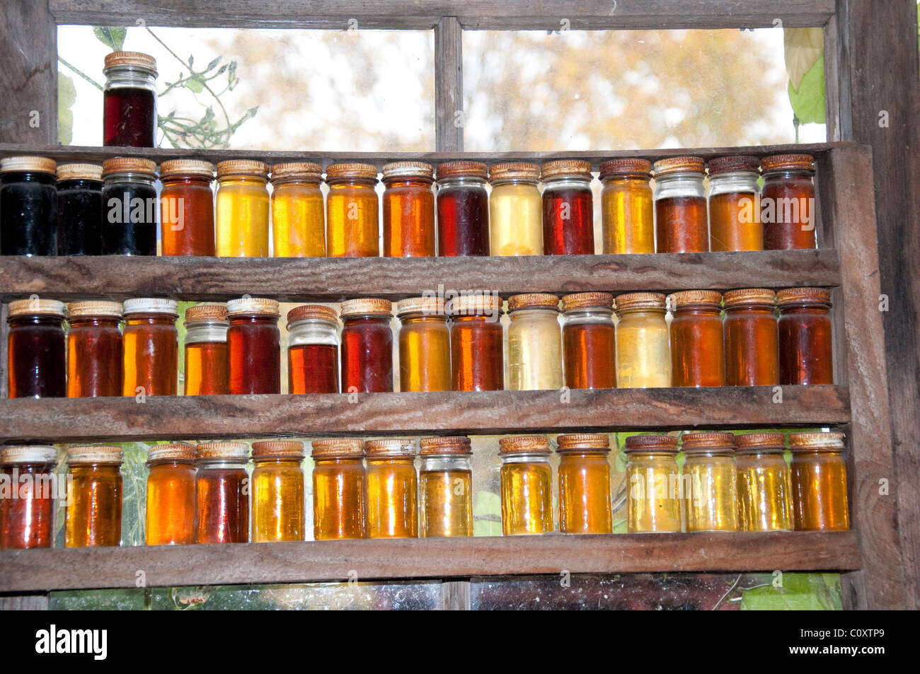 Maple Syrup Farm near Montpelier Vermont with grades of syrup shown