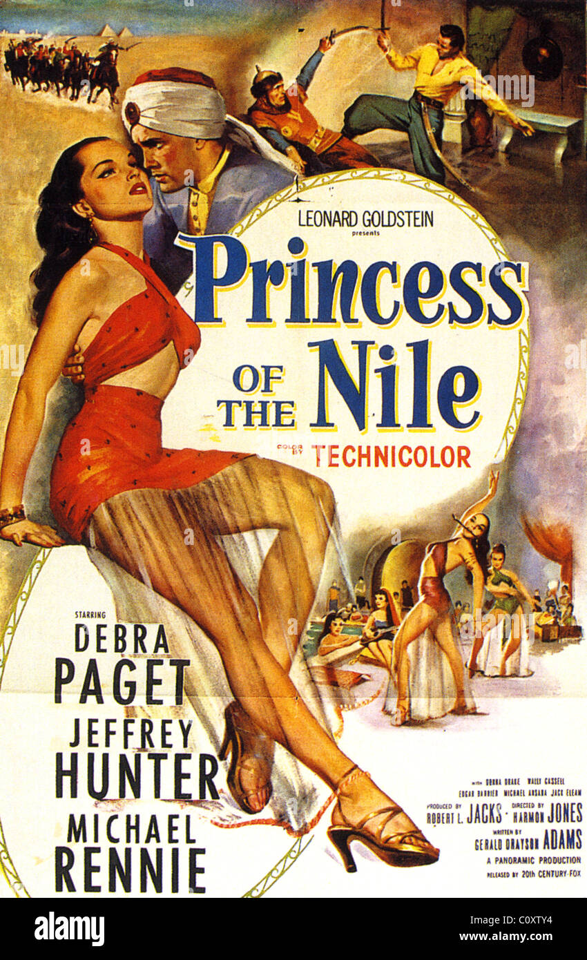 PRINCESS OF THE NILE Poster for 1954 Panoramic productions film with Debra Paget Stock Photo