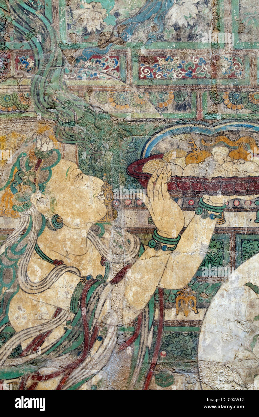 Detail: Buddha of Medicine Bhaishajyaguru (Yaoshi fo), ca. 1319; Yuan dynasty (1271–1368), Stock Photo