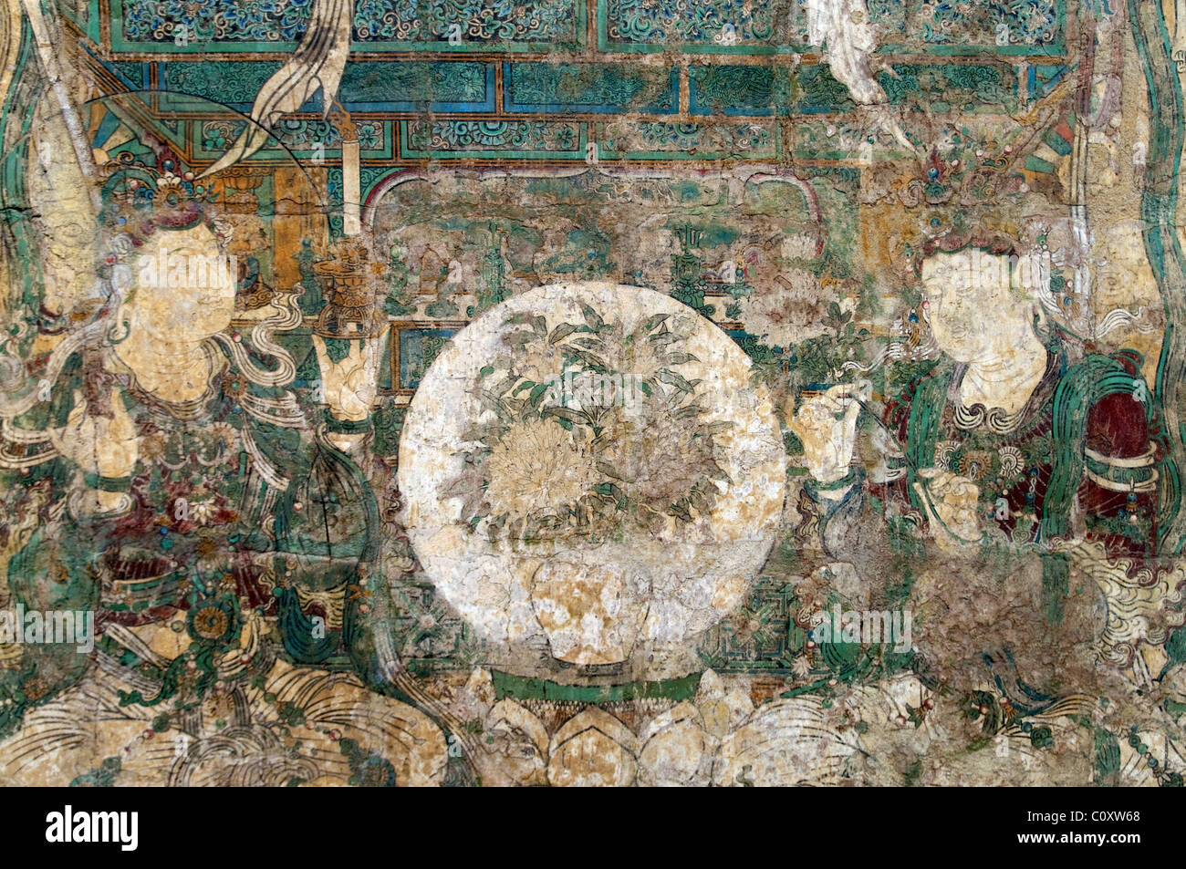 Detail: Buddha of Medicine Bhaishajyaguru (Yaoshi fo), ca. 1319; Yuan dynasty (1271–1368), Stock Photo