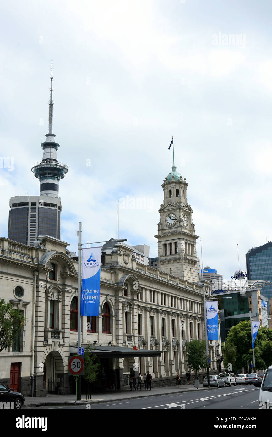 Auckland town hall clock tower North Island New Zealand Stock Photo Alamy