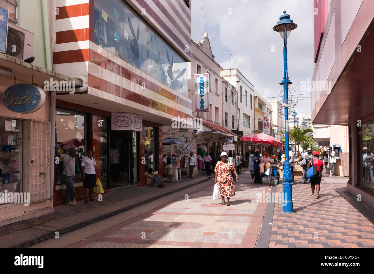 Bridgetown shopping street barbados hi-res stock photography and