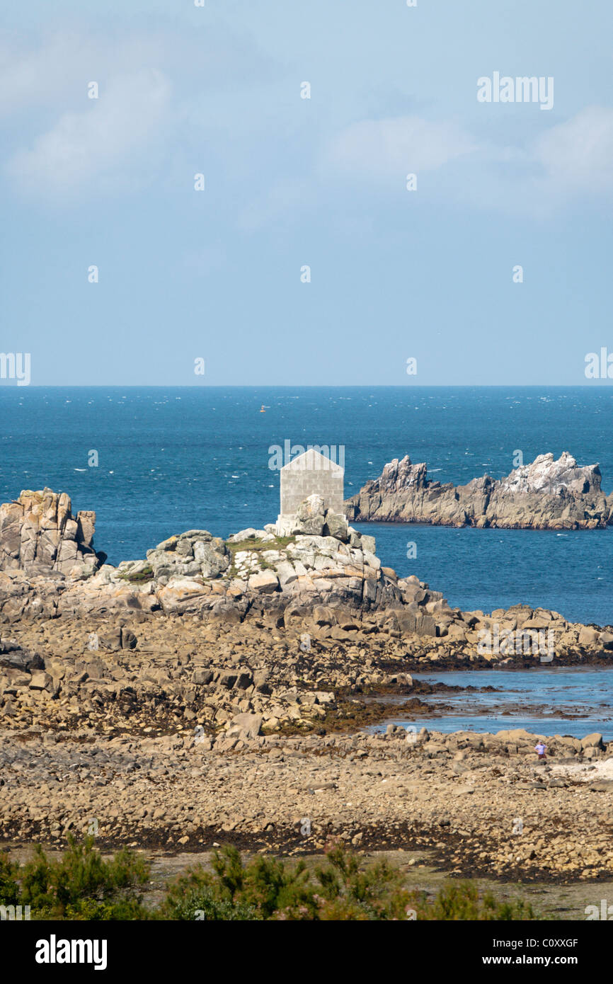 Day mark navigational aid St Agnes Isles of Scilly Stock Photo