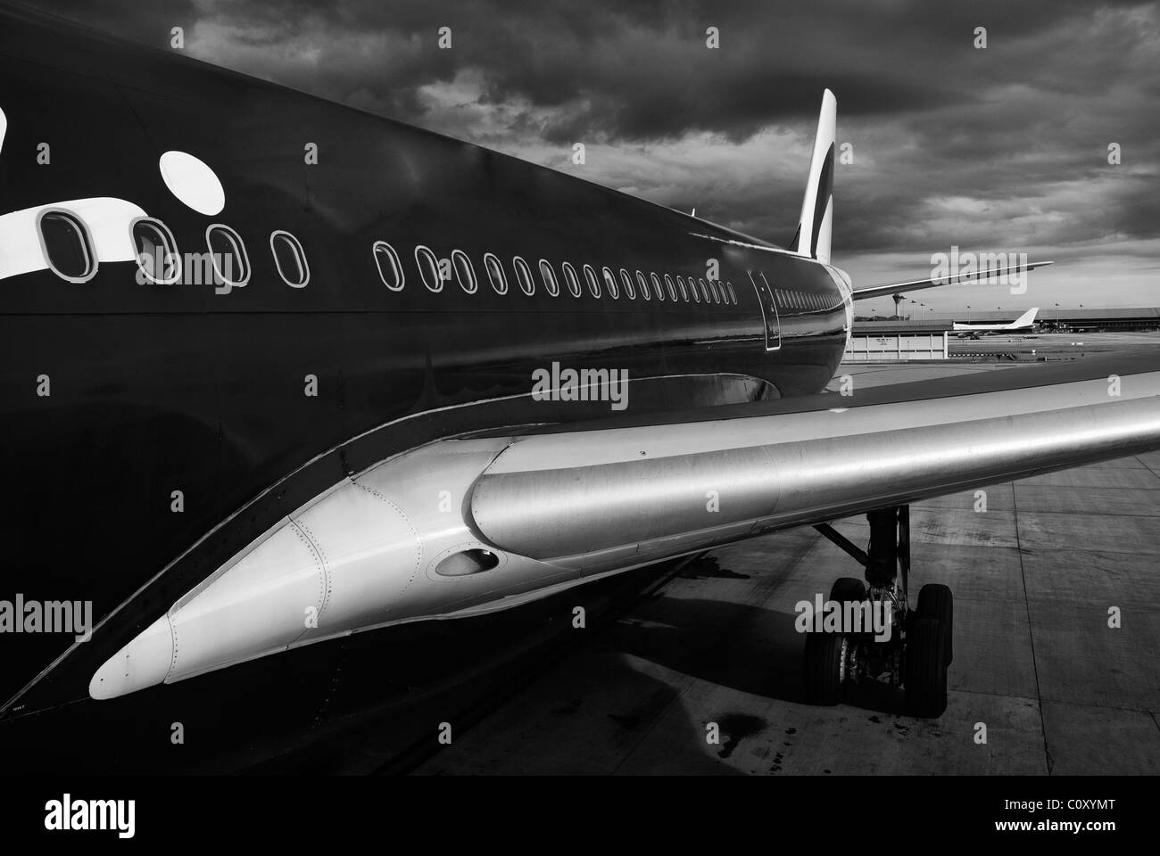 Aircraft about to take-off in Melbourne, Australia Stock Photo