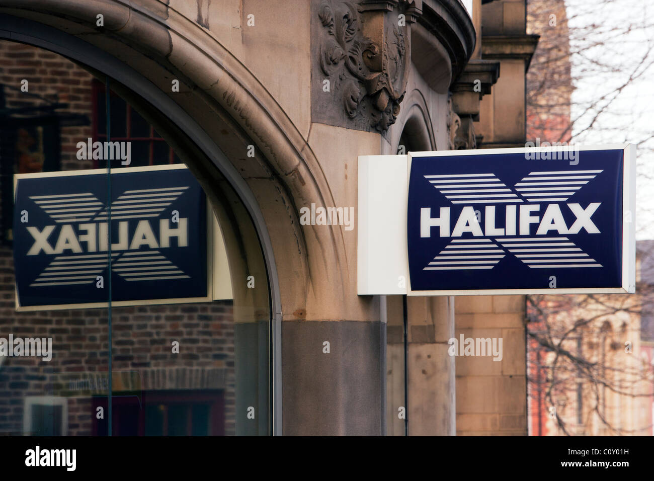 Halifax bank sign and logo Stock Photo Alamy