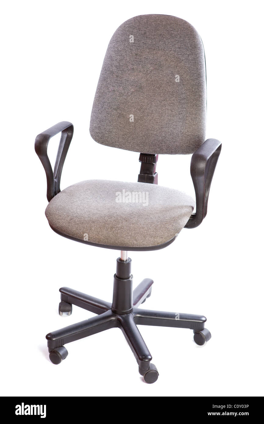 One Grey Office Chair isolated on white Stock Photo Alamy