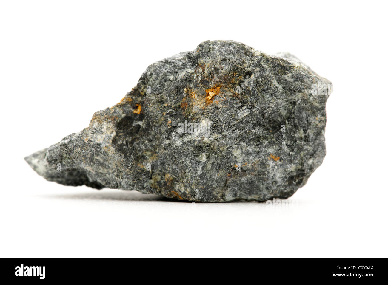 Amphibole Rock sample Hornblend from Scotland Stock Photo