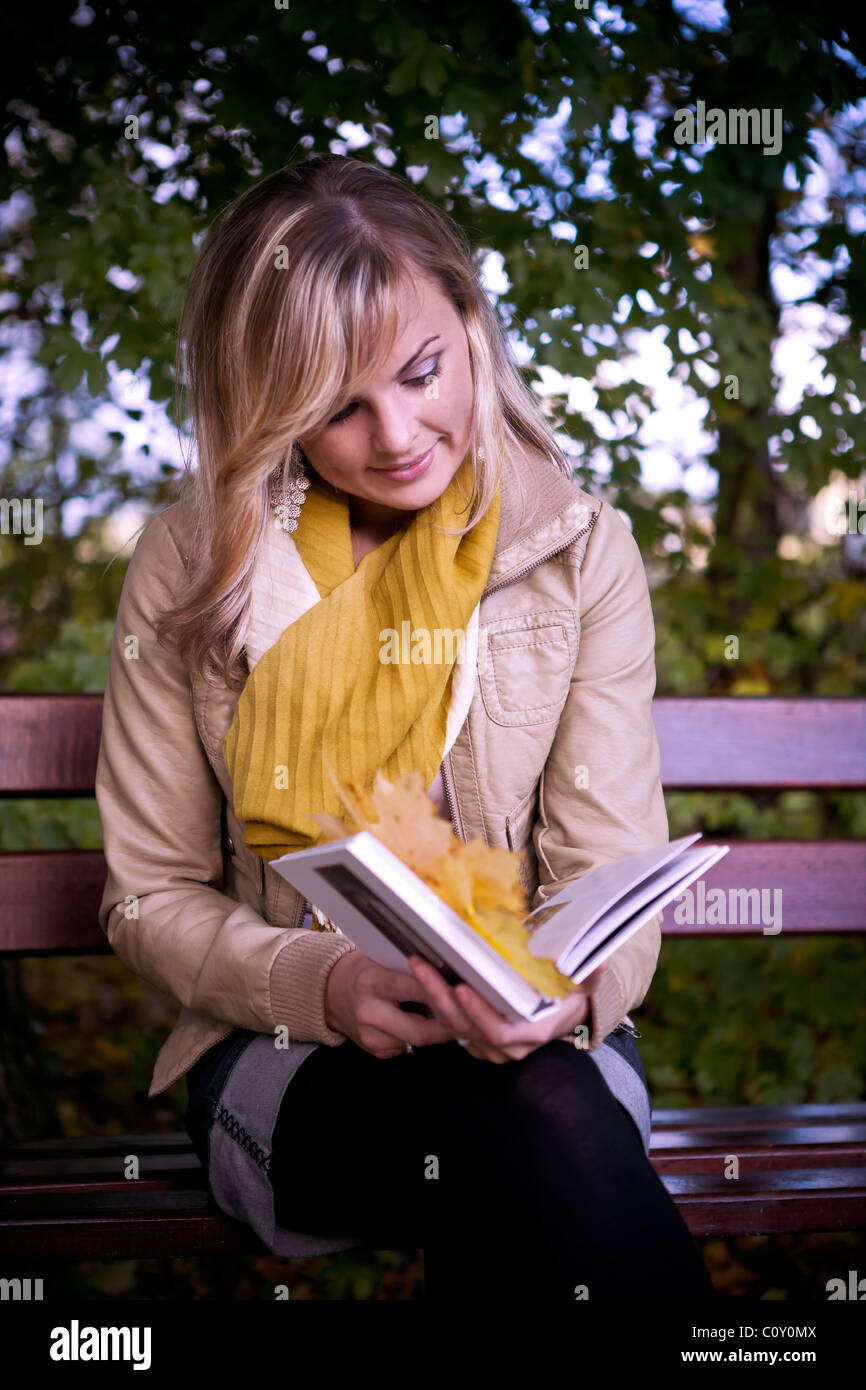 woman in the autumn park Stock Photo - Alamy