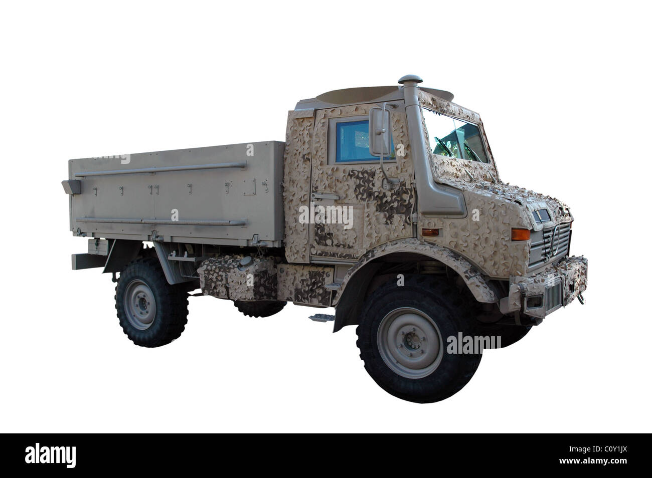 Army truck isolated on white Stock Photo