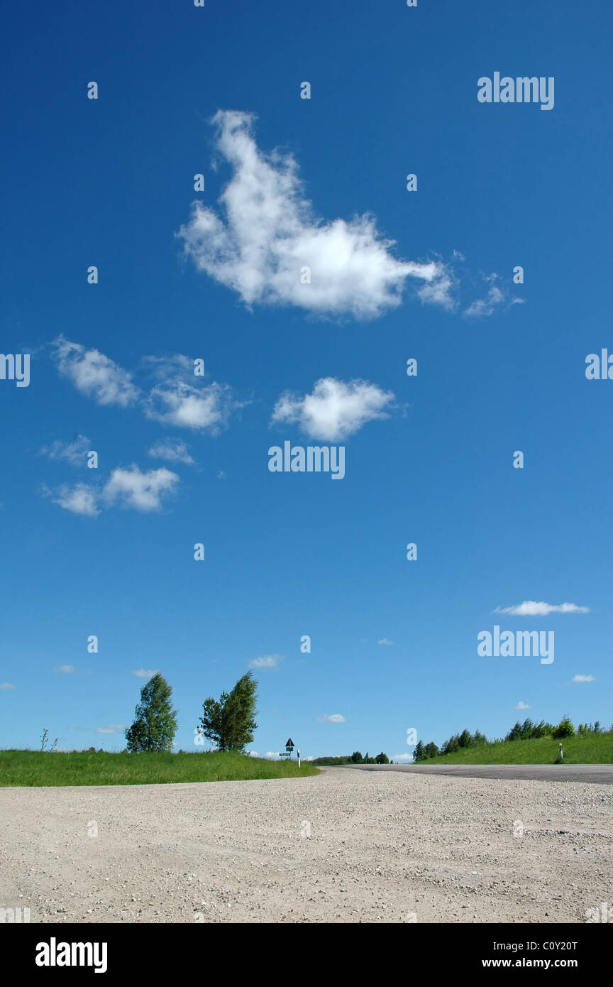 agriculture landscape and cloudy sky with road Stock Photo - Alamy