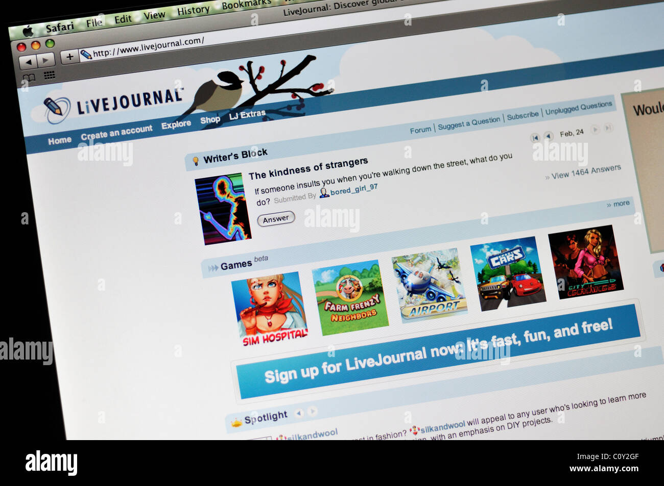 Livejournal website Stock Photo