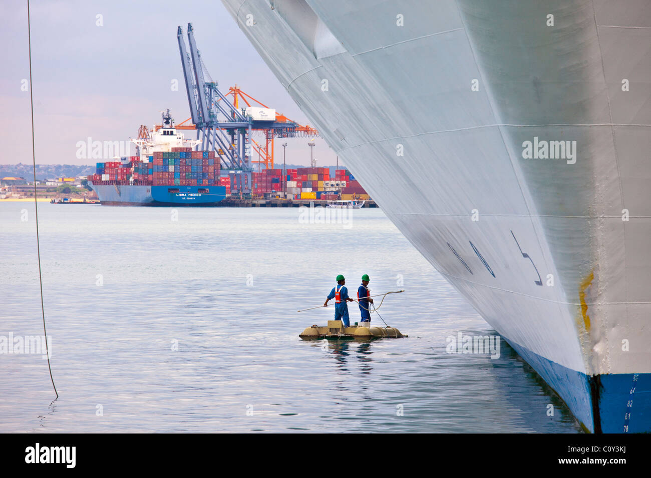 Ships in Baia de Todos os Santos or Bay of all Saints, Salvador, Brazil Stock Photo