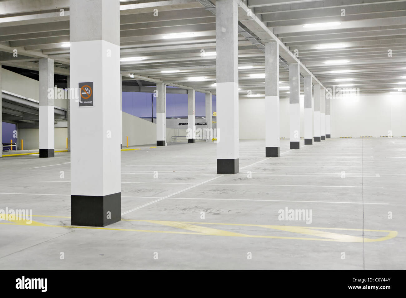 Empty car park, The Plaza shopping center, Palmerston North, New Zealand Stock Photo