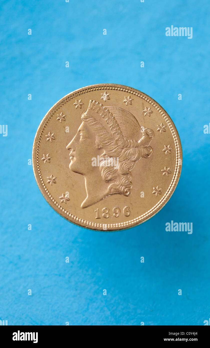 20 dollar coin gold hi-res stock 