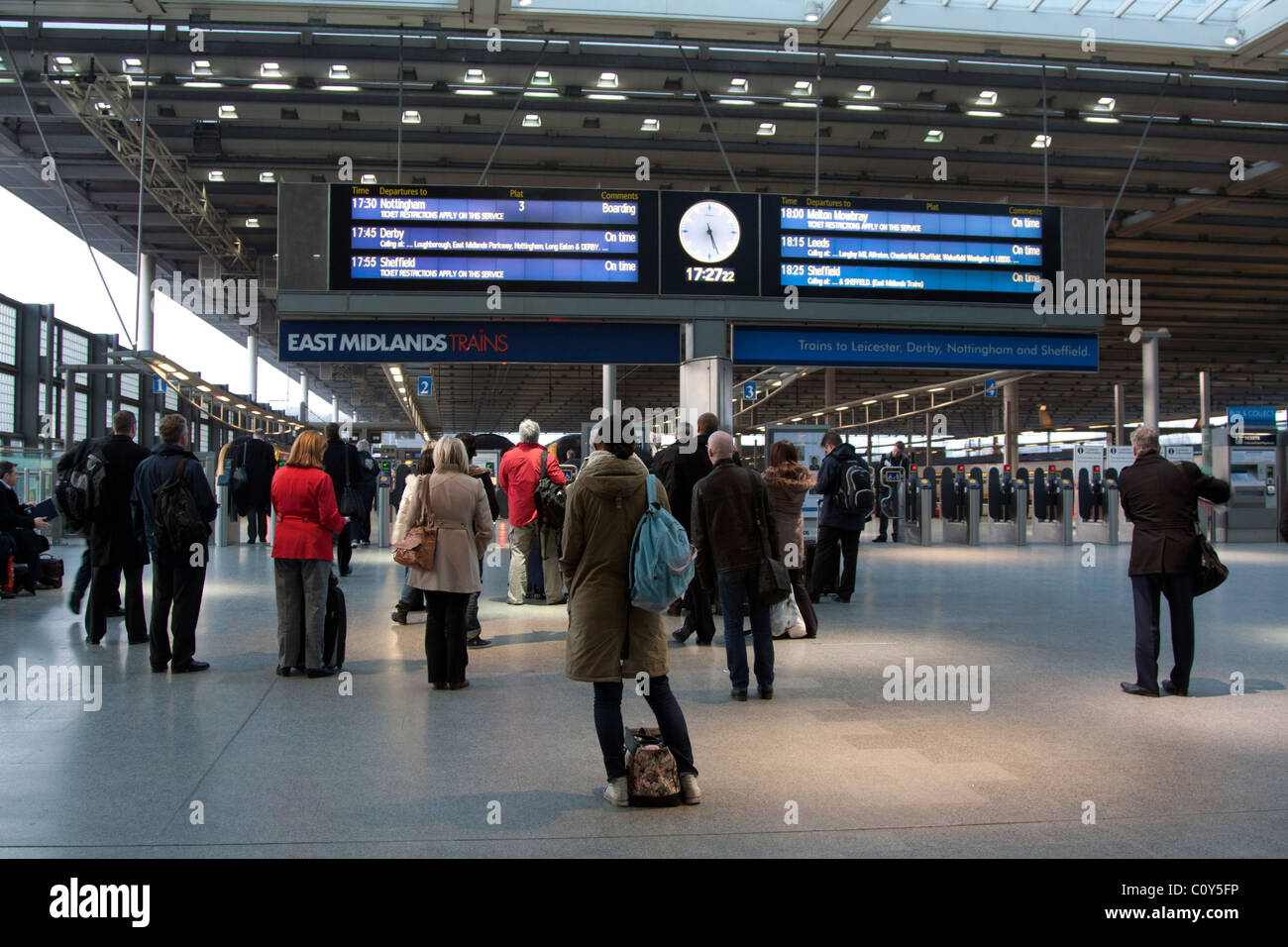 East Midlands Trains Platform - St Pancras Station - London Stock Photo