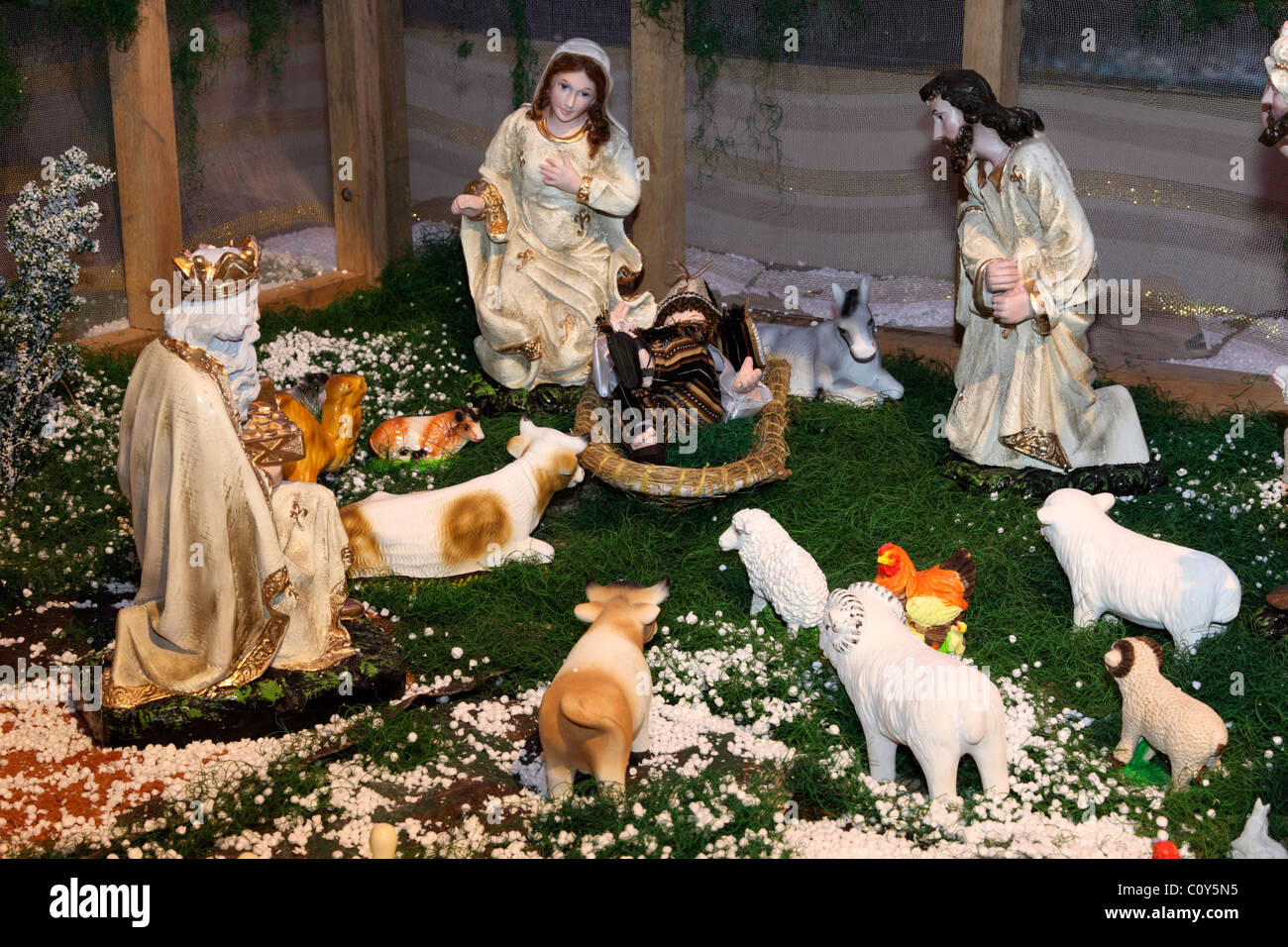 Christmas nativity scene (called nacimiento, pesebre, portal or ...