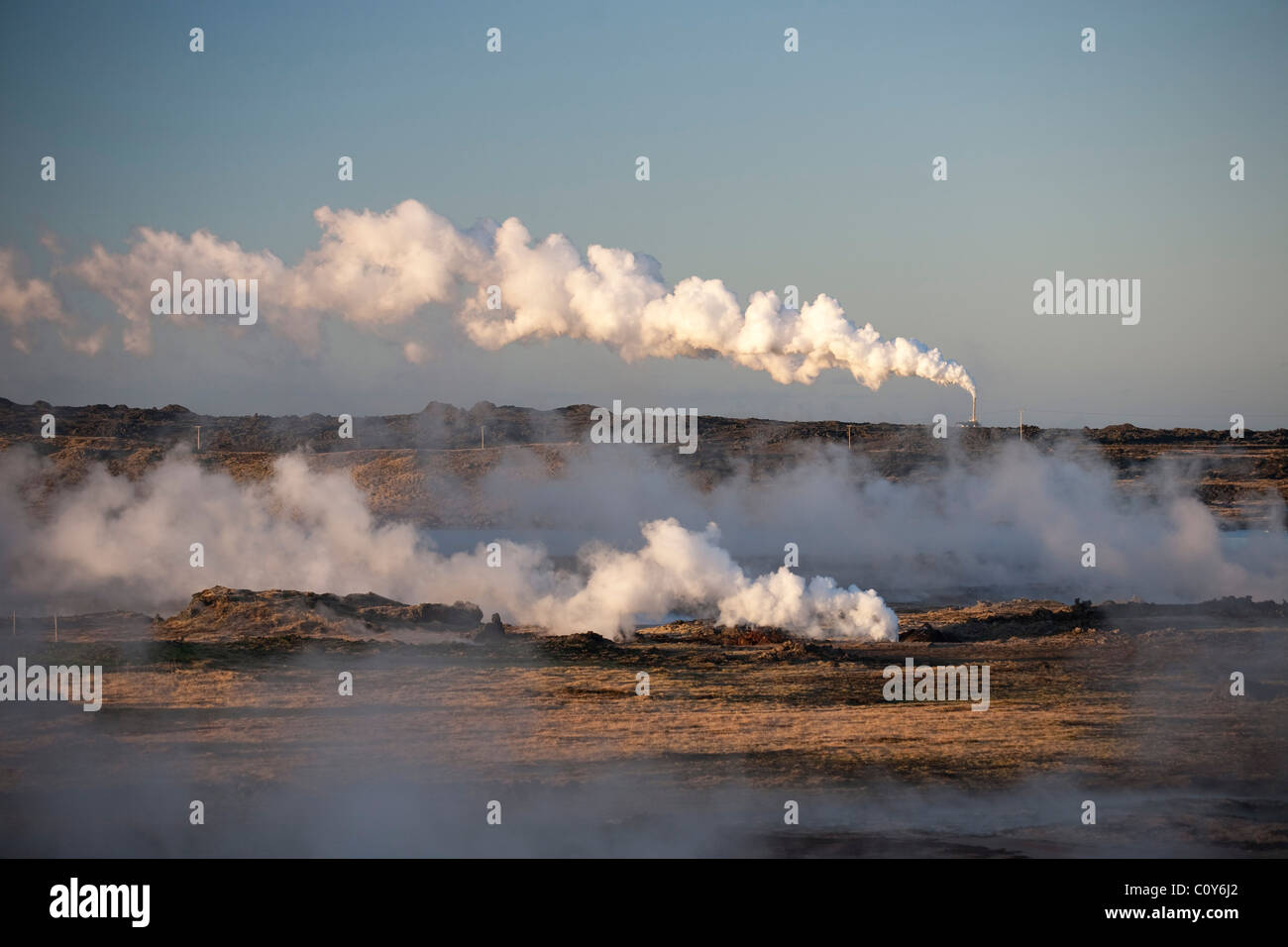Reykjanes Geothermal Power Plant in Iceland Stock Photo