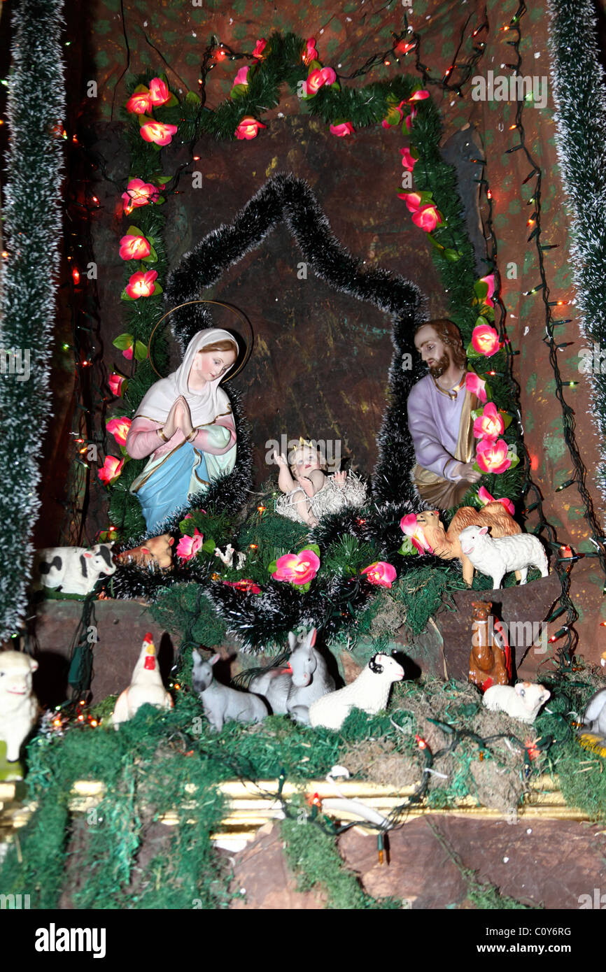 Christmas nativity scene (called nacimiento, pesebre, portal or ...