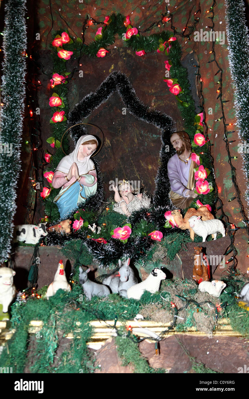 Christmas nativity scene (called nacimiento, pesebre, portal or belen