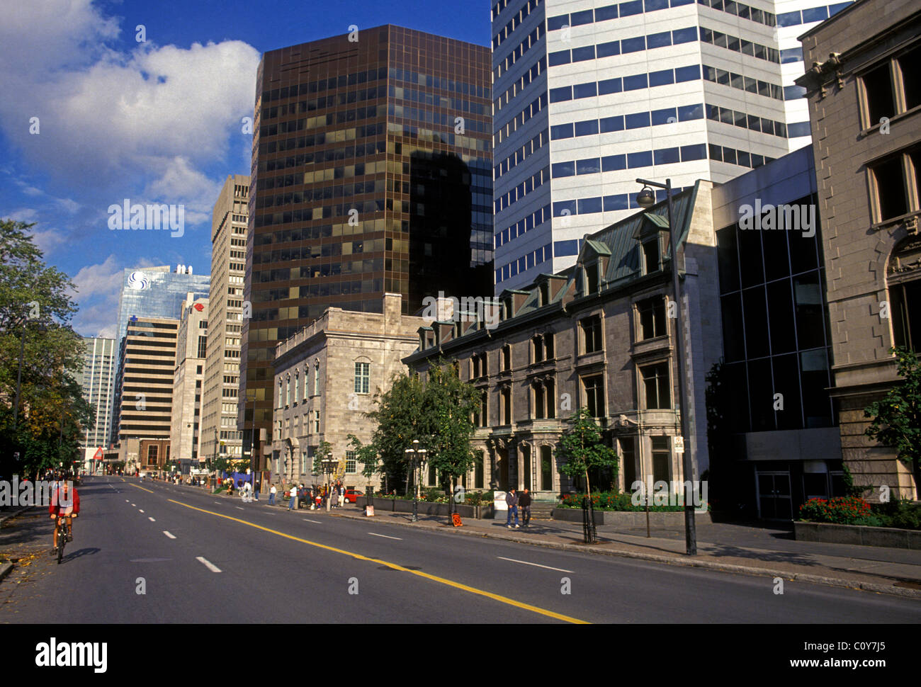 Architecture along Sherbrooke Street city of Montreal Quebec Province Canada North America Stock Photo