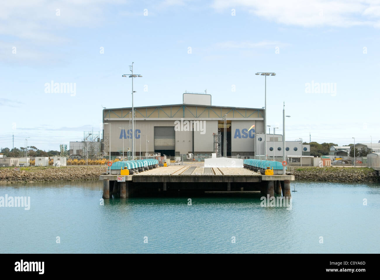 The ASC, formerly Australian Submarine Corporation, building, Port River, Adelaide, South Australia Stock Photo