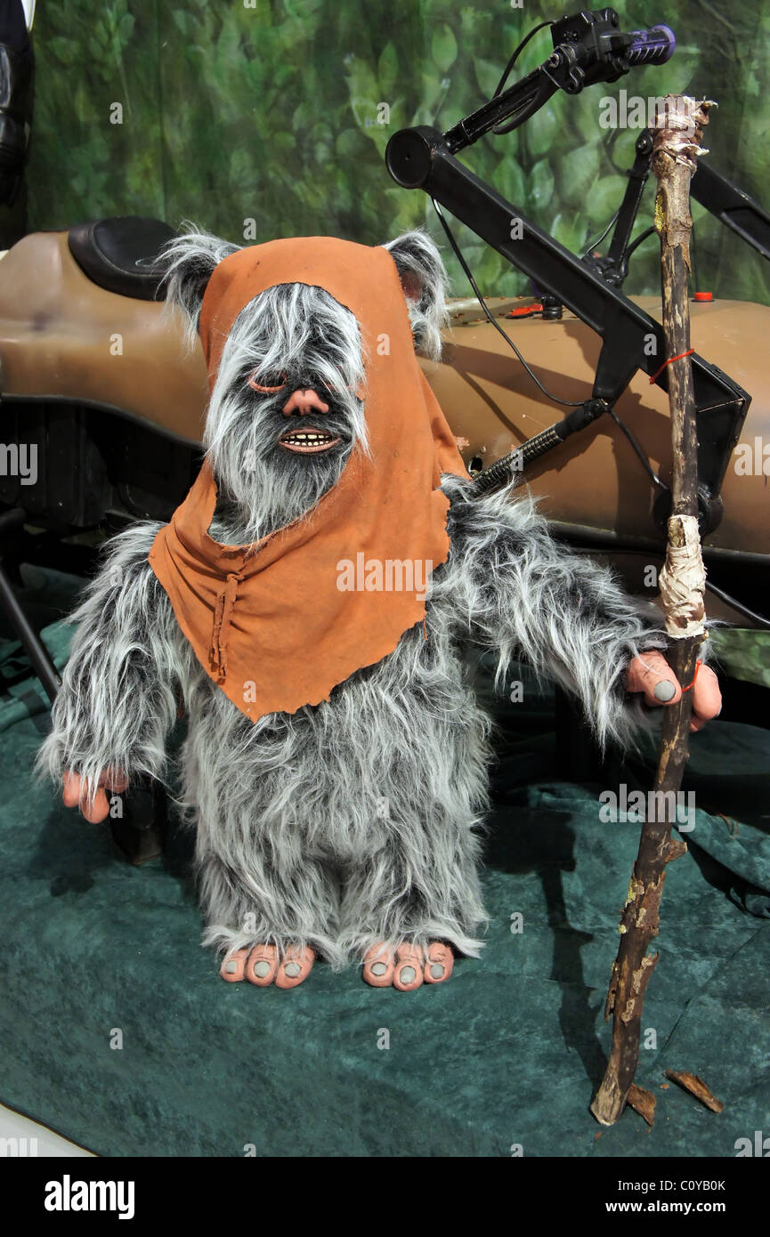 Model of an Ewok from Star Wars, at a Sci-Fi exhibition. Stock Photo