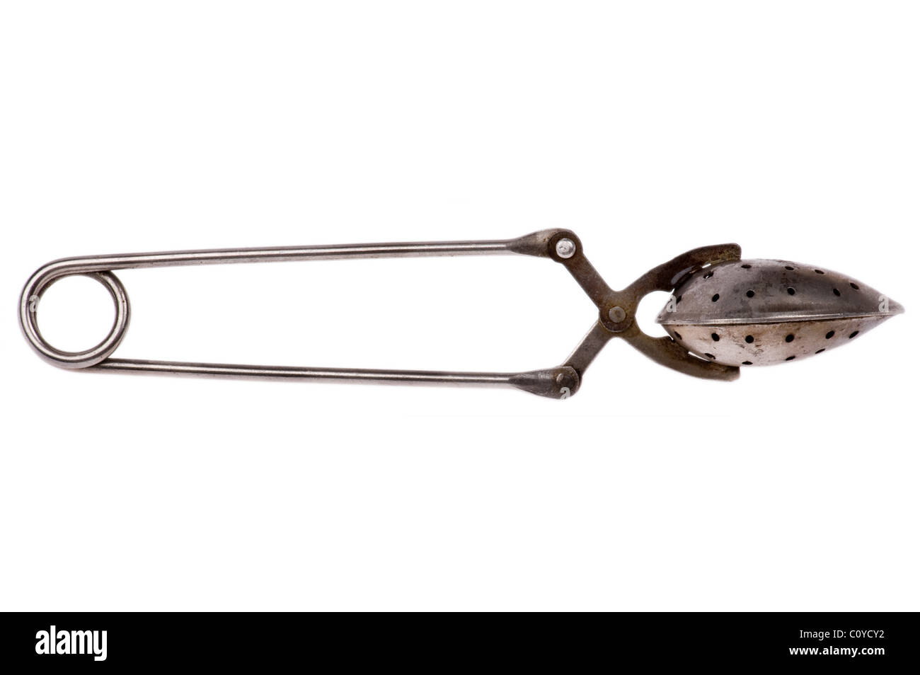 object on white brewing sieve close up Stock Photo Alamy