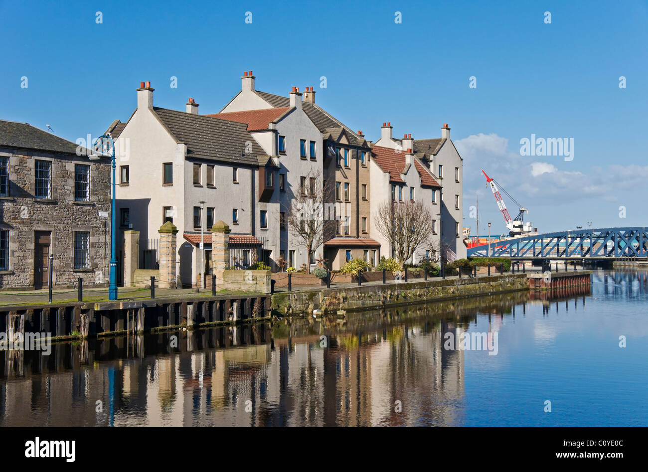 Restored houses converted into flats on the west side of Queen's Dock