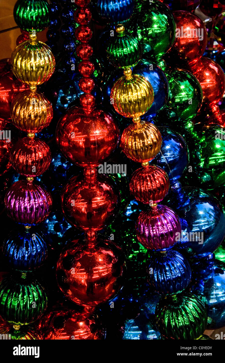 multi coloured christmas decorations