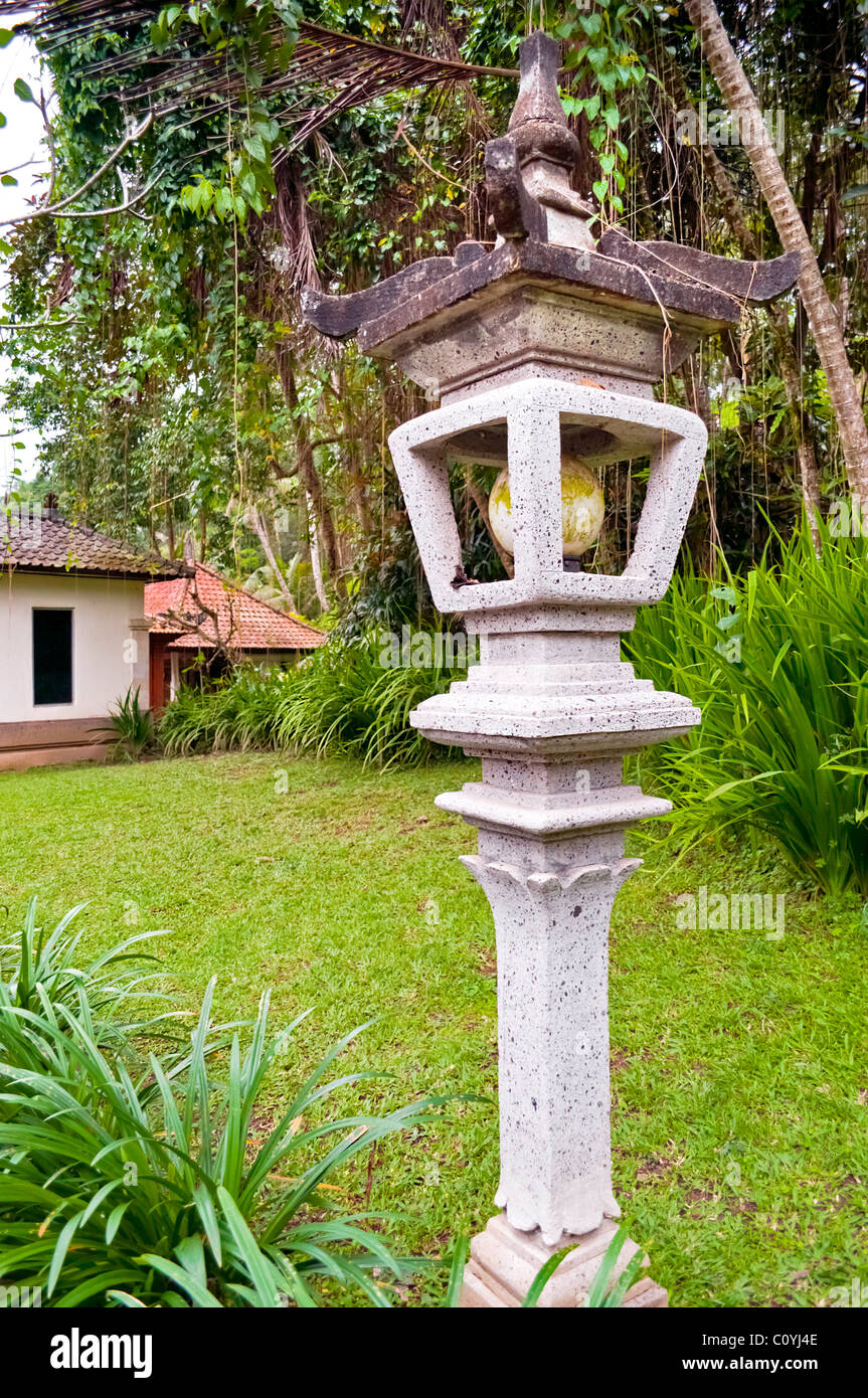 Exotic lamp garden decoration in indoneisan public park Stock Photo