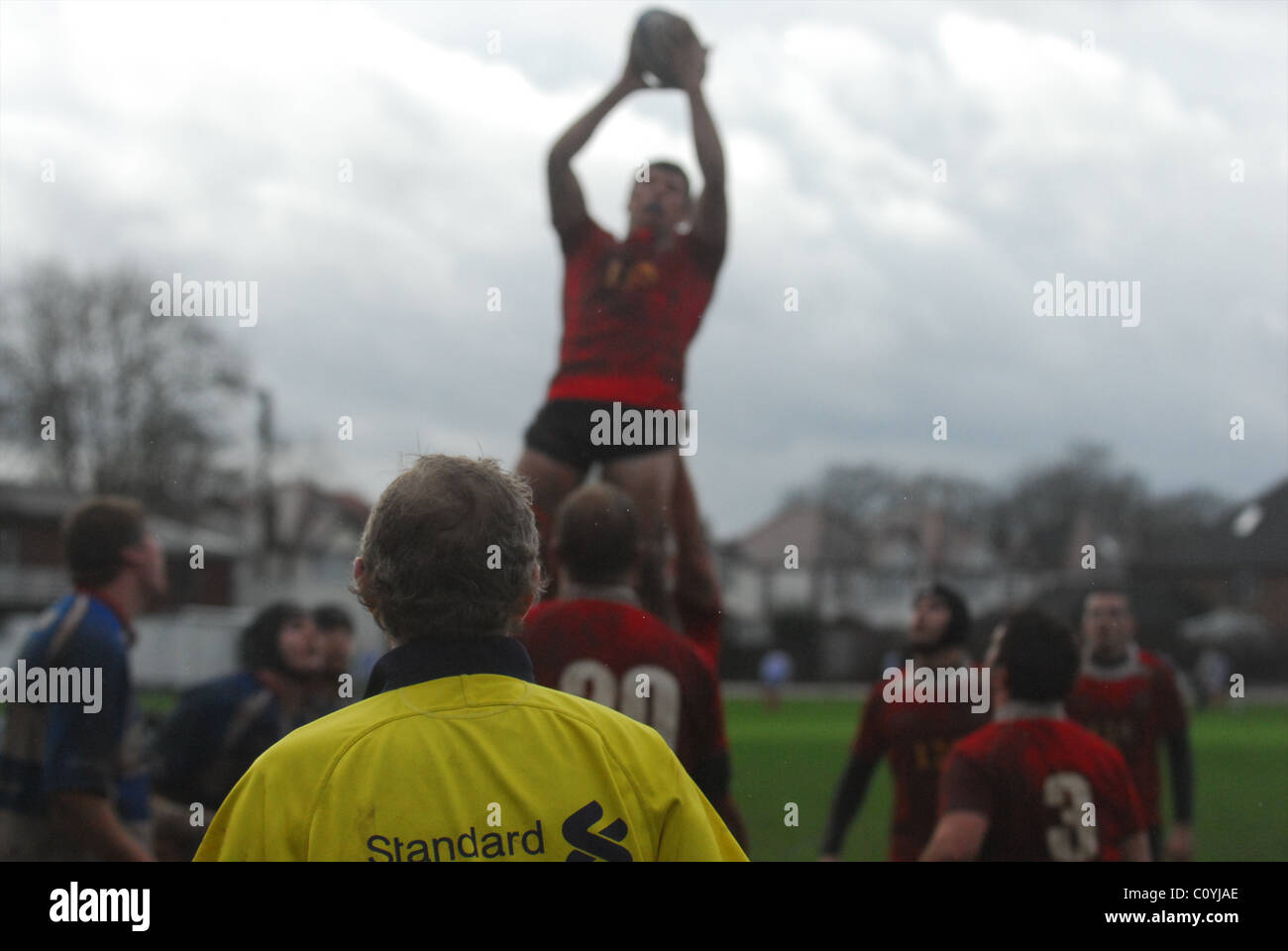 rugby line out Stock Photo