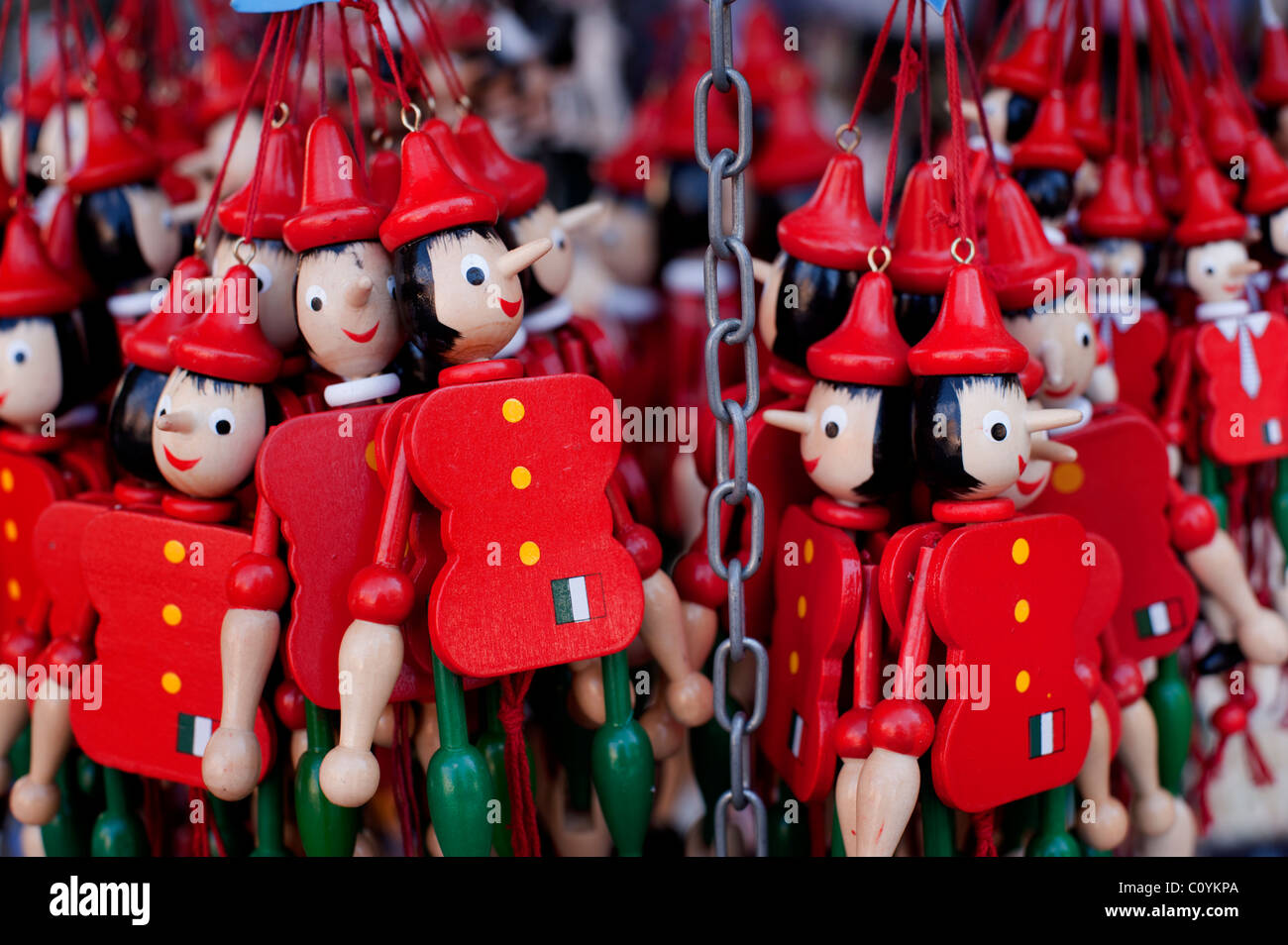 Pinocchio puppets on sale in Florence Stock Photo