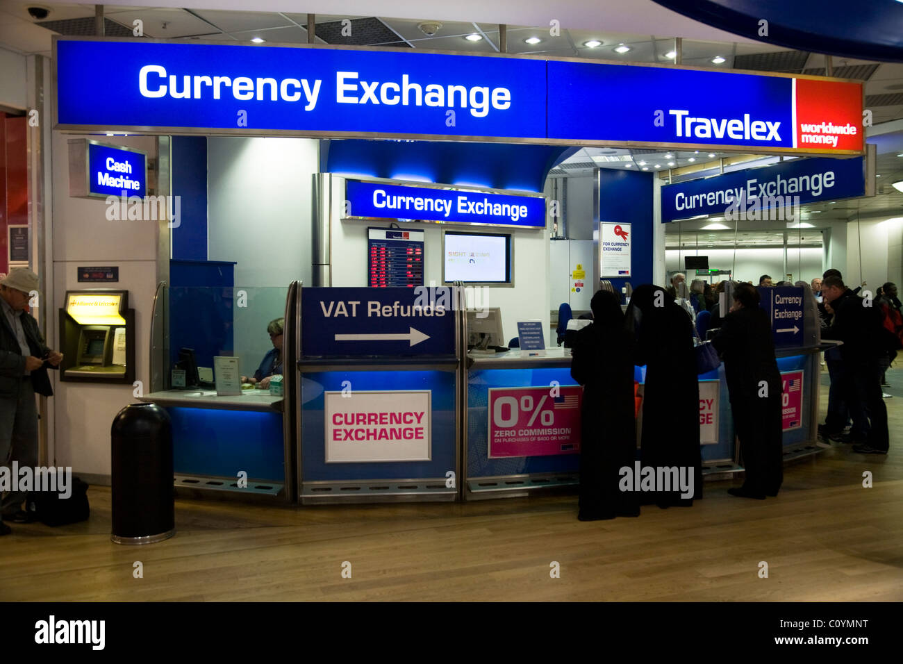 Bureau de Change office operated by Travelex at Heathrow airport, Terminal  3 / three. London. UK Stock Photo - Alamy