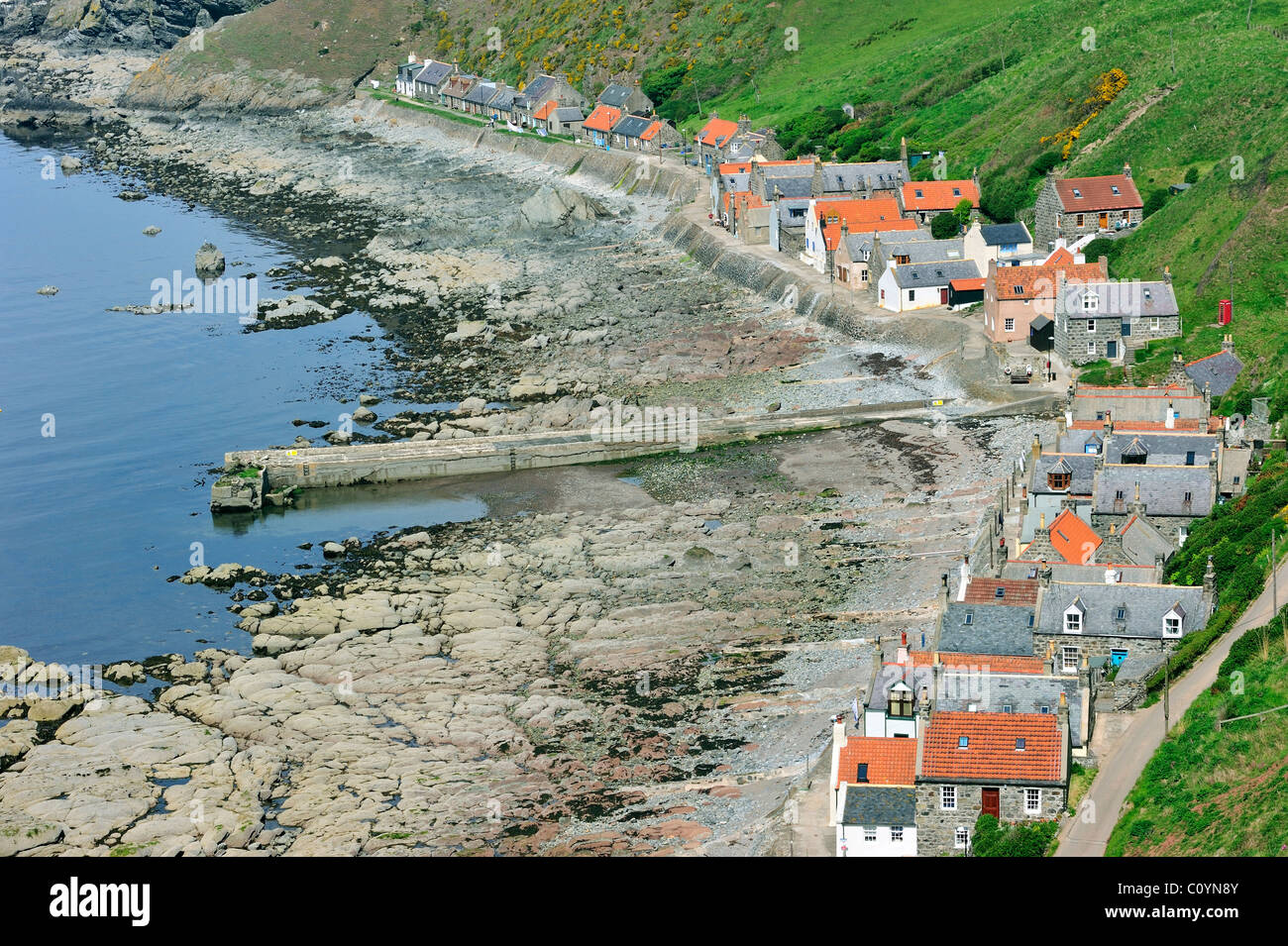 Crovie, a small village on a narrow ledge along the sea comprising a