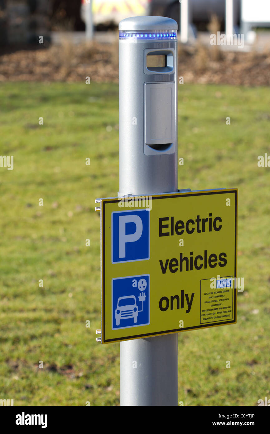 Electric car charging point in NHS carpark at Blaydon Primary Care