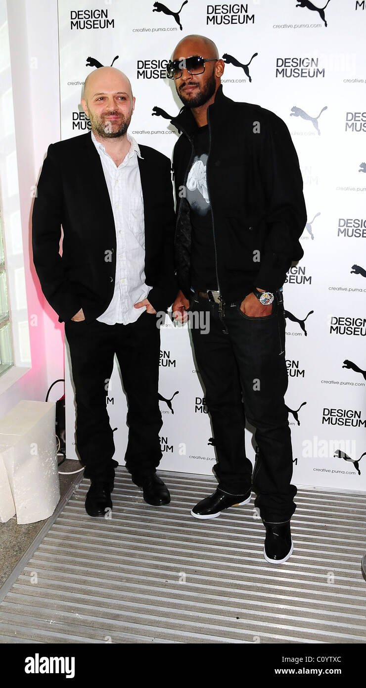 Fashion designer Hussein Chalayan (left) and Chelsea footballer Nicolas  Anelka attend the Puma/Hussein Chalayan Retrospective Stock Photo - Alamy