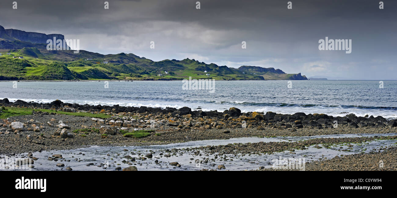 Staffin Bay on the Isle of Skye, Scotland, Highlands, UK Stock Photo