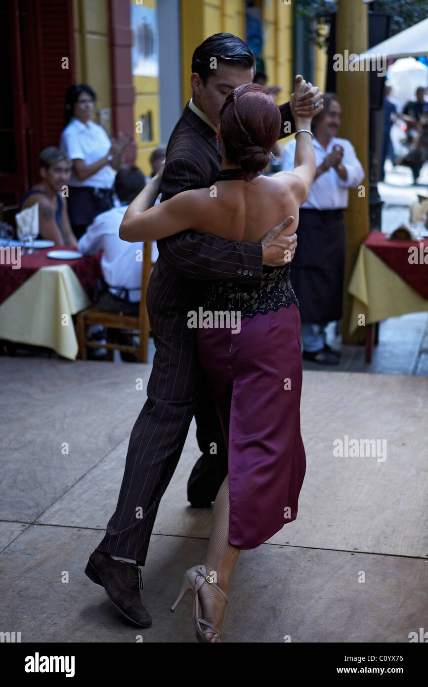 Tango in Quarter El Caminito. Buenos Aires. Argentina. Stock Photo
